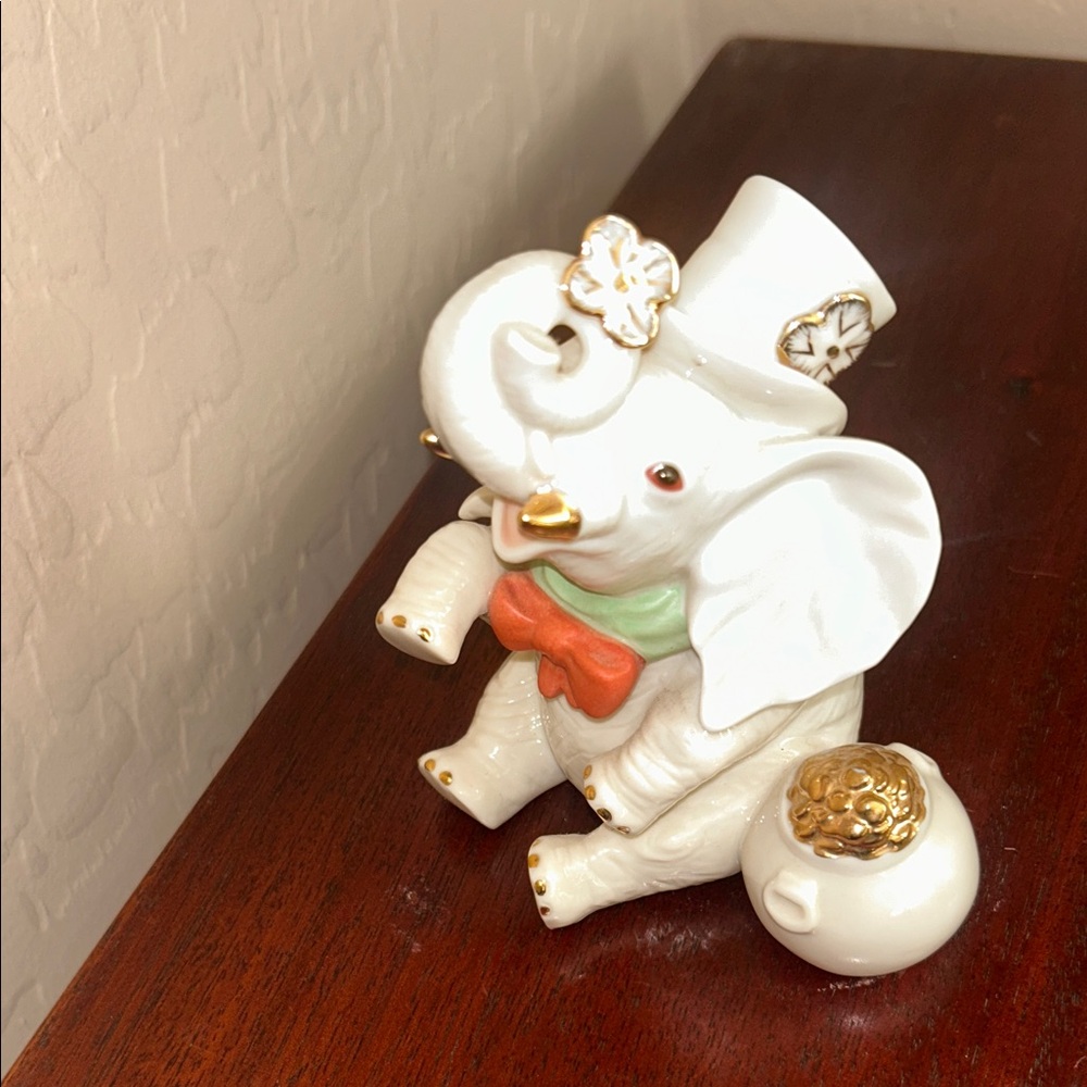 Lenox Elephant Figurine with Gold Accents